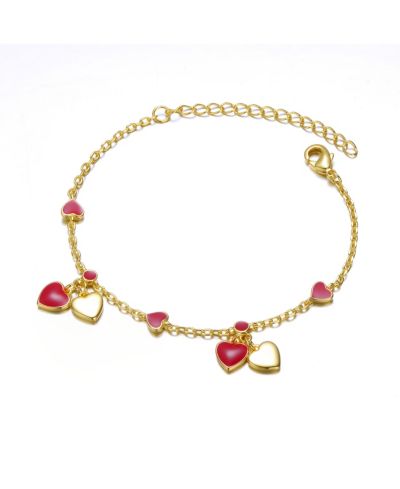 GiGiGirl Детский браслет с подвеской-сердцем 14k Gold Plated