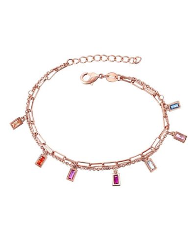 GiGiGirl Brilliant Rainbow Multi-Color Cubic Zirconia Charms Bracelet