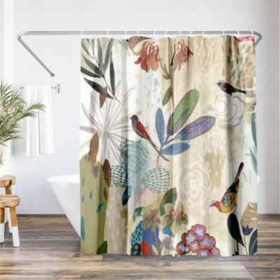 Americanflat Where the Passion Flower Grows by PI Creative Art Floral Shower Curtain, 71x74
