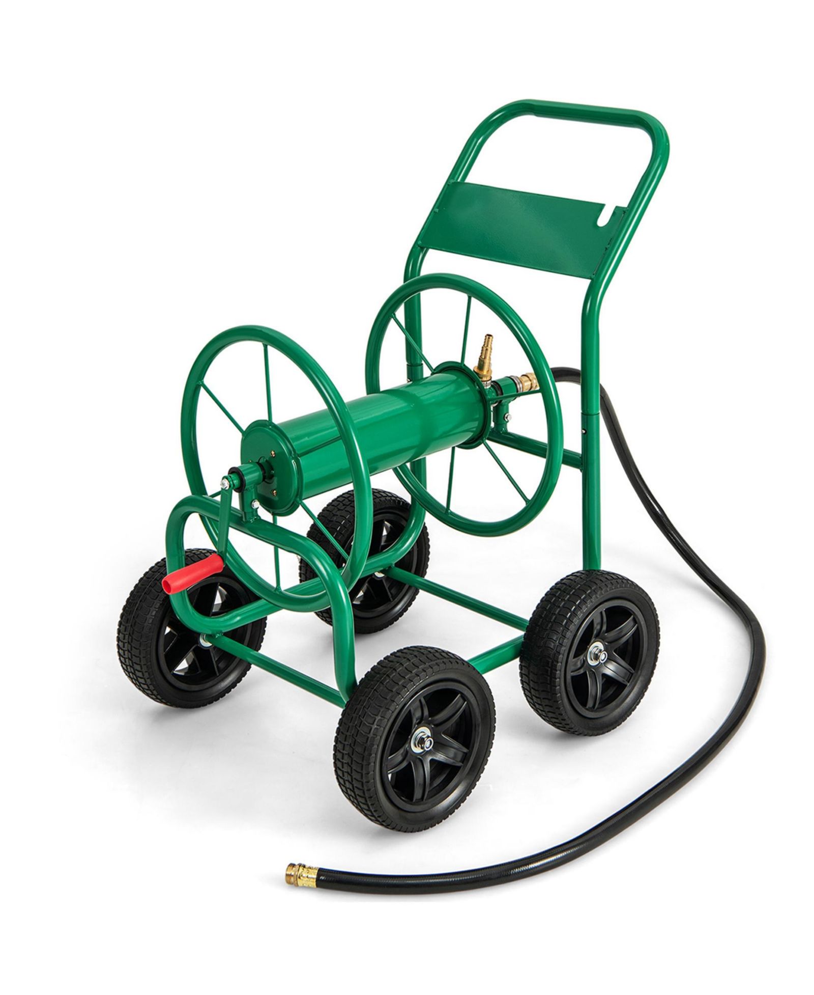 Garden Hose Reel Cart 4 Wheels 330 ft 5/8" Large Capacity Water Hose