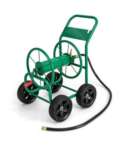 Garden Hose Reel Cart 4 Wheels 330 ft 5/8" Large Capacity Water Hose