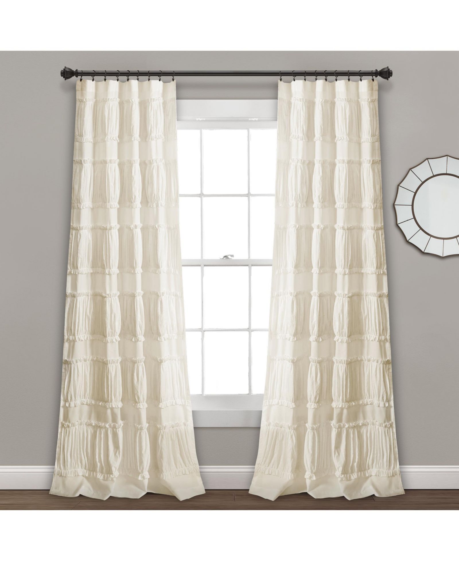Lush Decor Nova Ruffle Window Curtain Panels