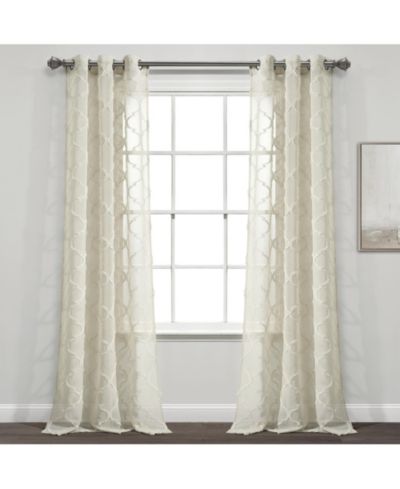 Lush Decor Avon Trellis Grommet Sheer Window Curtain Panels