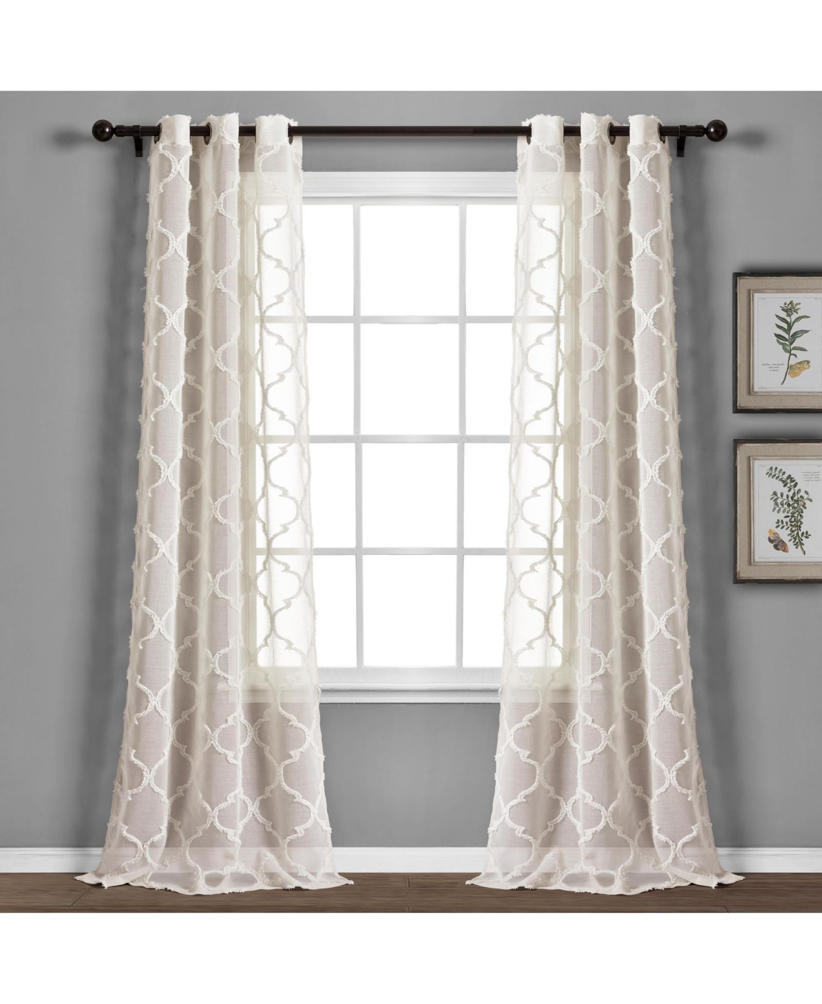 Lush Decor прозрачные шторные панели для окон Avon Trellis Grommet
