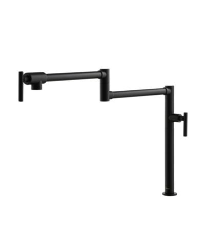 Mondawe Industrial Single Hole Two Handles Deck Mount Kitchen Pot Filler Faucet