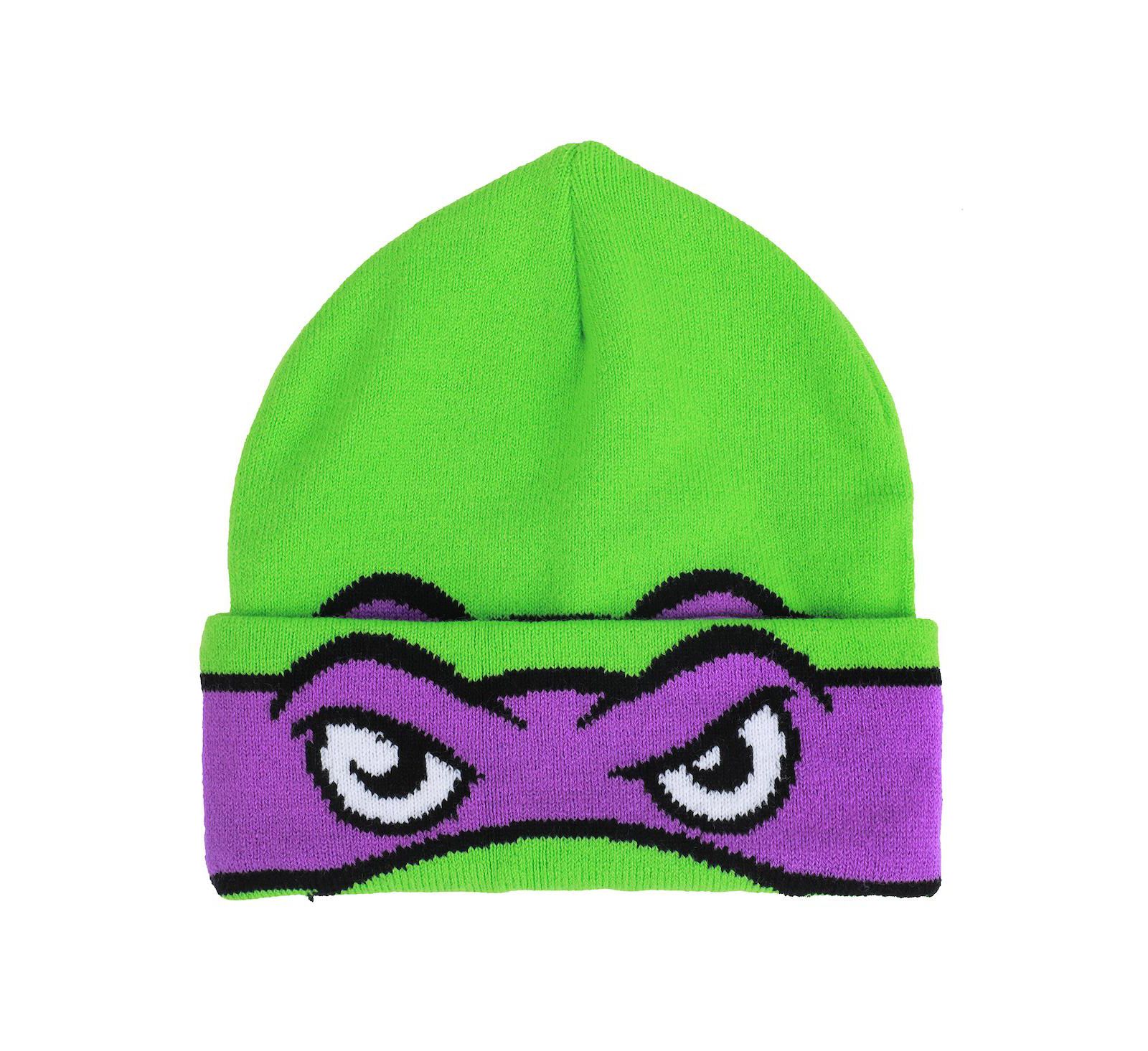 Teenage Mutant Ninja Turtles Men's TMNT Rolldown Donny Adult Acrylic Mesh Eye Green Beanie
