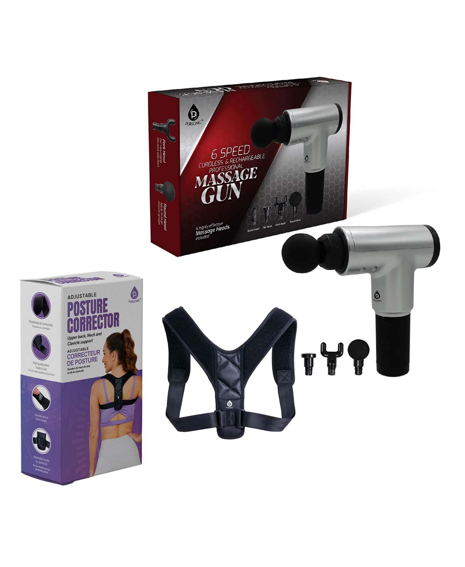 PURSONIC Ultimate Pain Relief and Posture Support Bundle