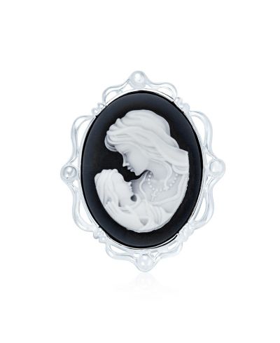 Винтажная брошь-значок Bling Jewelry с камеей и ожерельем в викторианском стиле