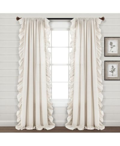 Lush Decor Linen Ruffle Window Curtain Panel
