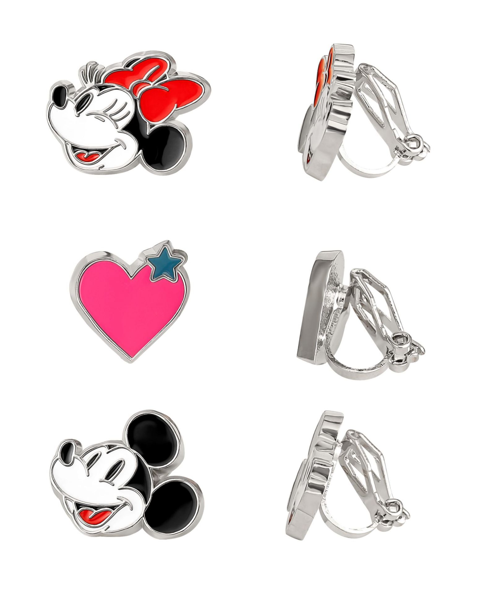 Disney Серьги-клипсы Mickey and Minnie Mouse набор из 3 шт