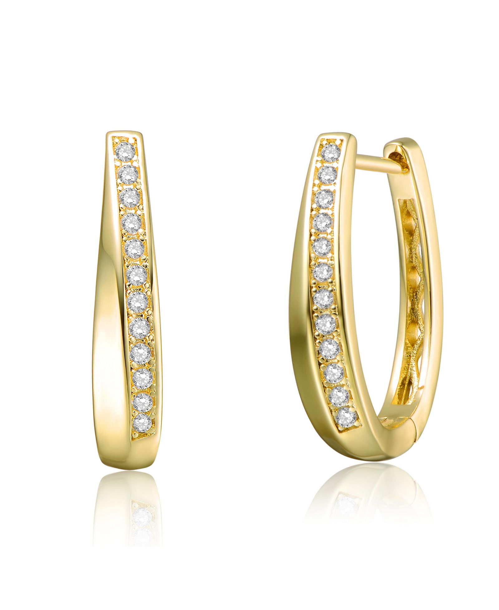 Rachel Glauber Серьги-кольца Tapered Huggie 14K Gold Plated