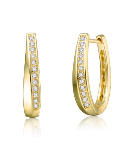 Rachel Glauber Серьги-кольца Tapered Huggie 14K Gold Plated