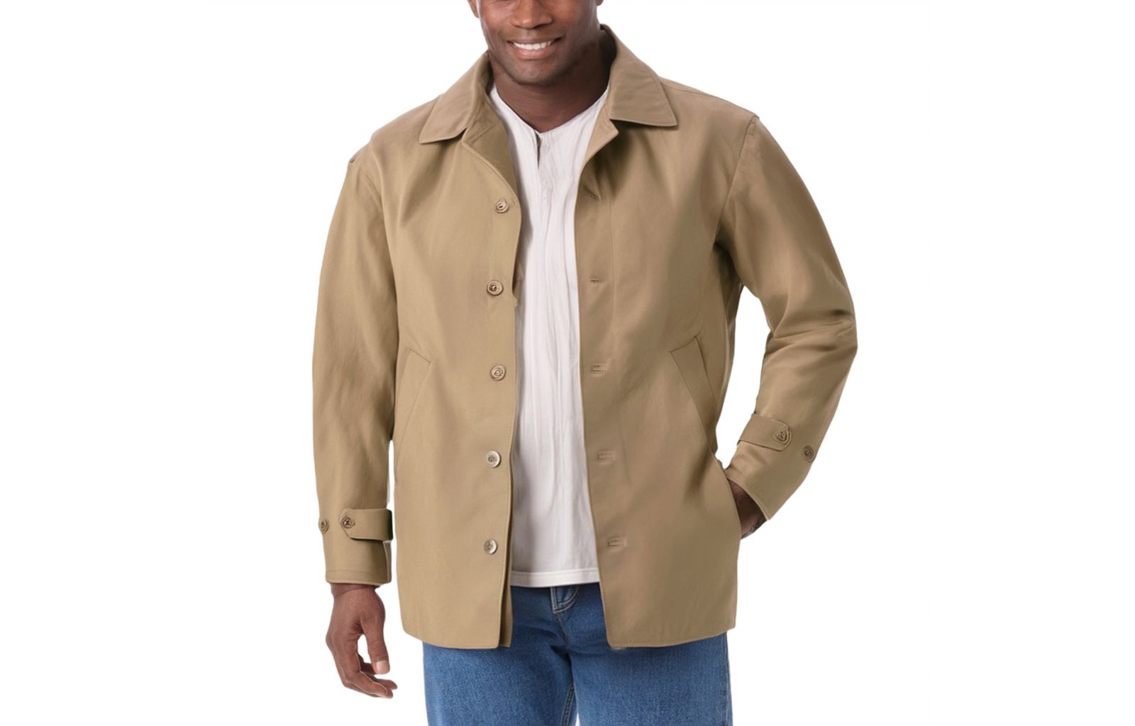 KingSize Men's Water-Resistant Trench Coat