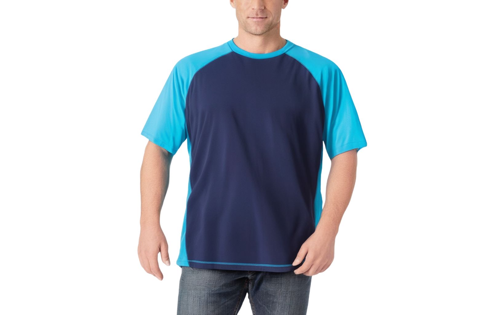 KingSize Big & Tall Raglan Short Sleeve Swim Shirt
