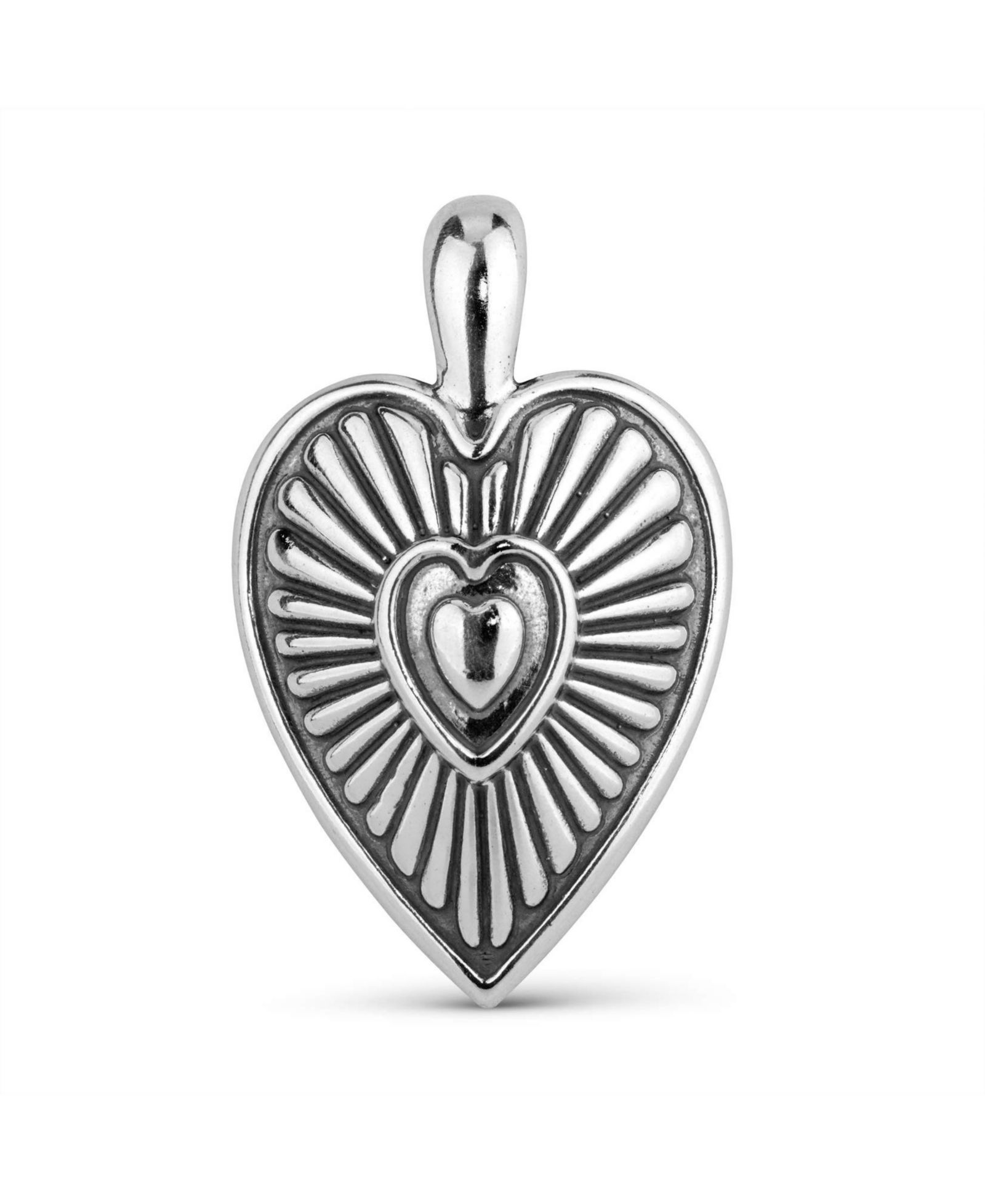 Подвеска American West Jewelry Sterling Silver Heart and Sunburst