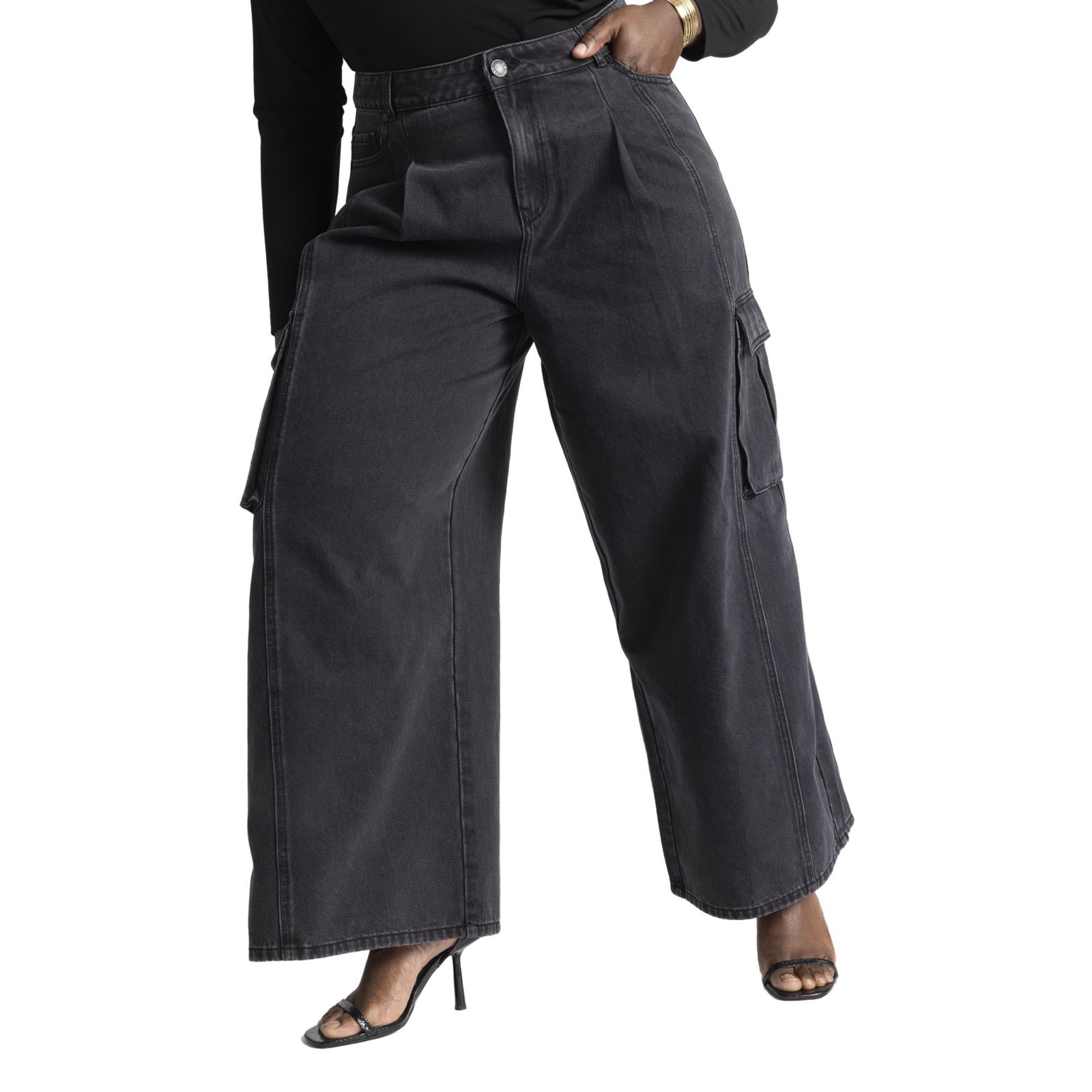 Женские джинсы ELOQUII Wide Leg Cargo