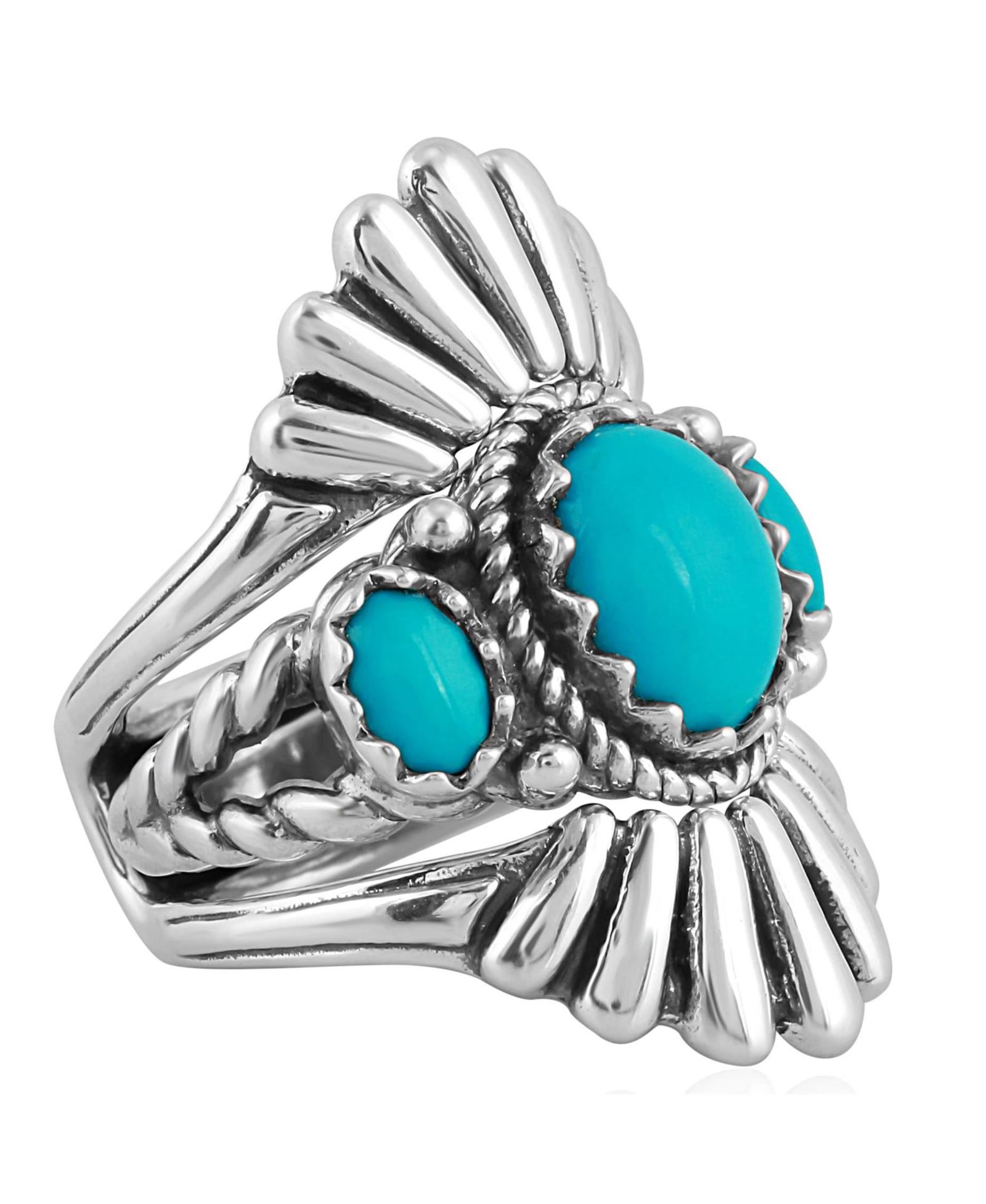 Кольцо с натуральным бирюзовым камнем Sleeping Beauty из стерлингового серебра American West Jewelry, размеры 5-10