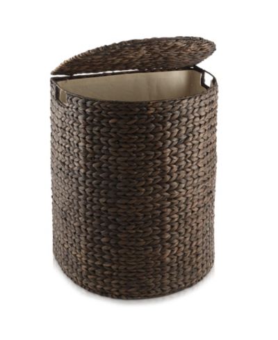 Корзина для белья Casafield Half Moon с крышкой и съемным вкладышем - Natural, плетеная из гиацинтов