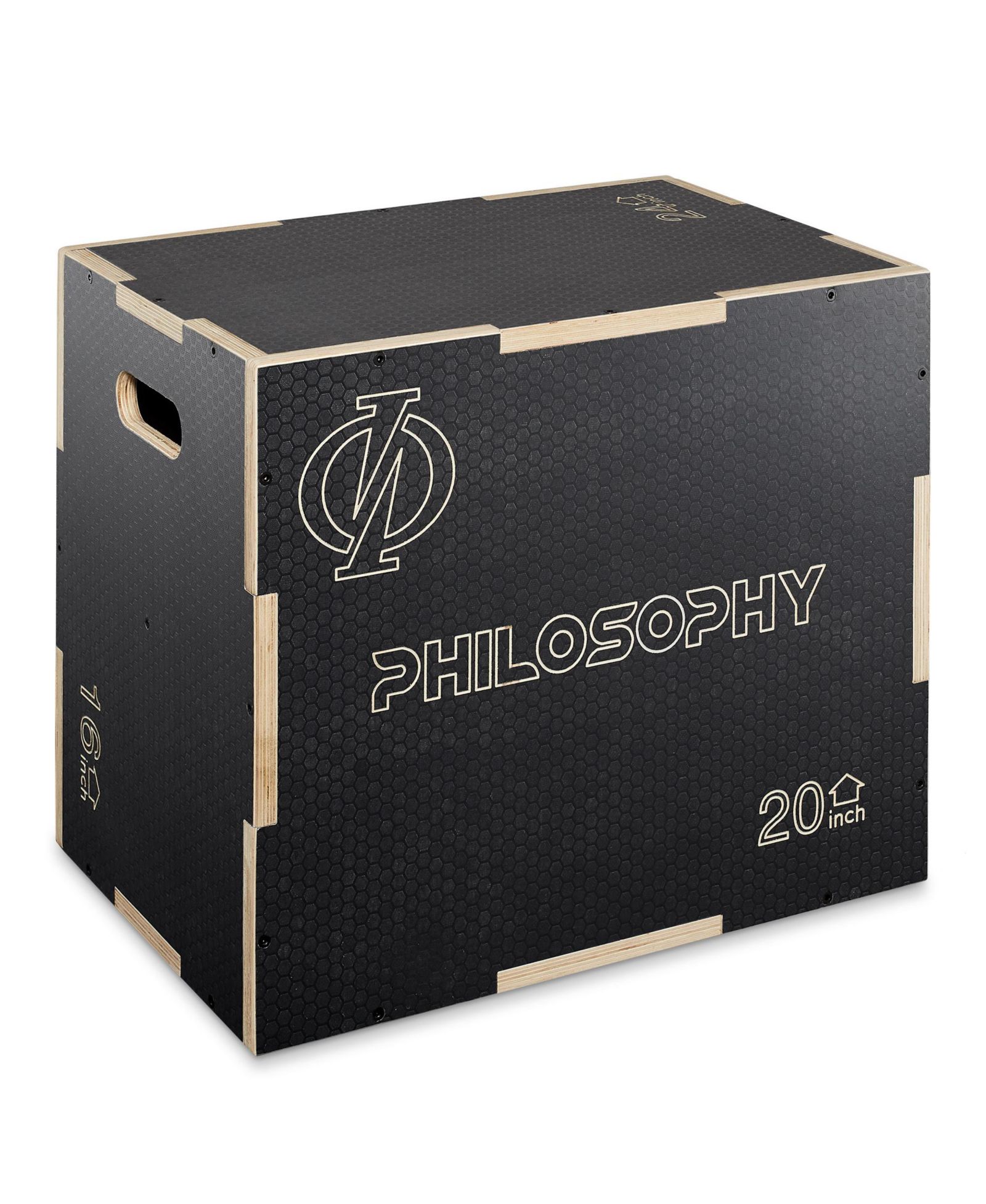 Philosophy Gym 3-в-1 нескользящий деревянный плио-бокс, 24" x 20" x 16", черный, прыжковой плиометрический бокс для тренировок и кондиционирования