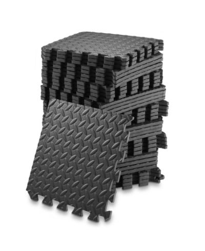 Philosophy Gym Набор ковриков для фитнеса 36 шт - 12 x 12 Inch Foam Rubber Interlocking Puzzle Floor Tiles - Black