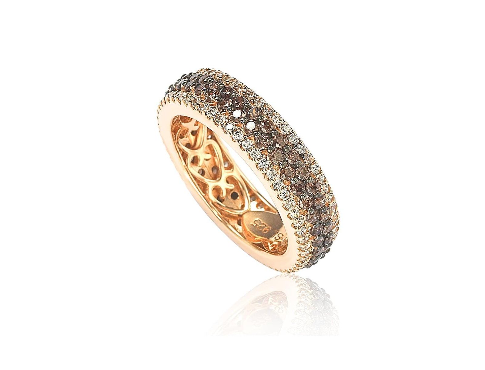 Кольцо Suzy Levian Sterling Cubic Zirconia Multi-Row Eternity Band
