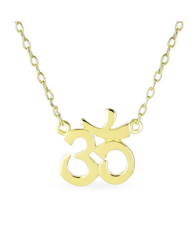 Подвеска-кулон Bling Jewelry Yoga Sanskrit Aum Om из золотого напыления на стерлинговом серебре