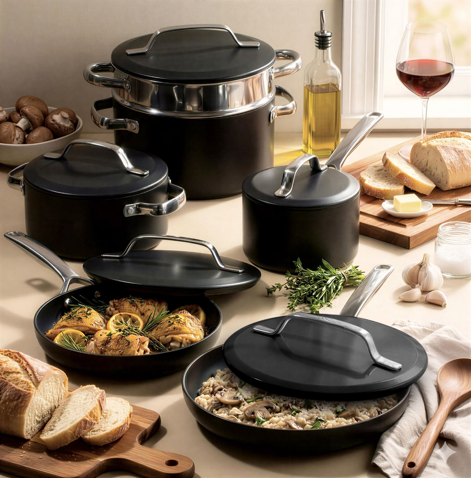 Gotham Steel Modern Ceramic Nonstick 11-Piece Ultra Performance Cookware Set