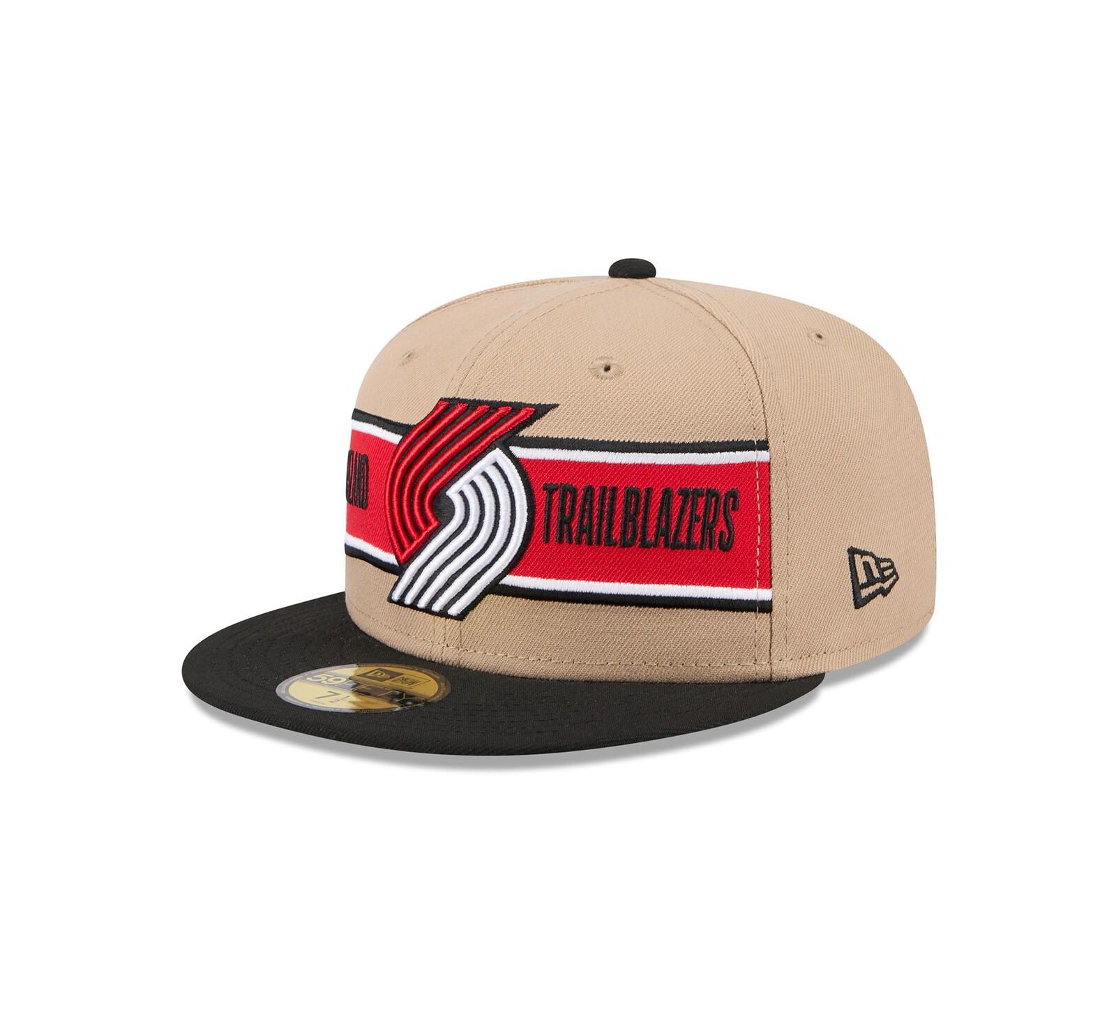 Мужская кепка New Era Portland Trail Blazers 2024 NBA Draft 59FIFTY Fitted, Tan/Black