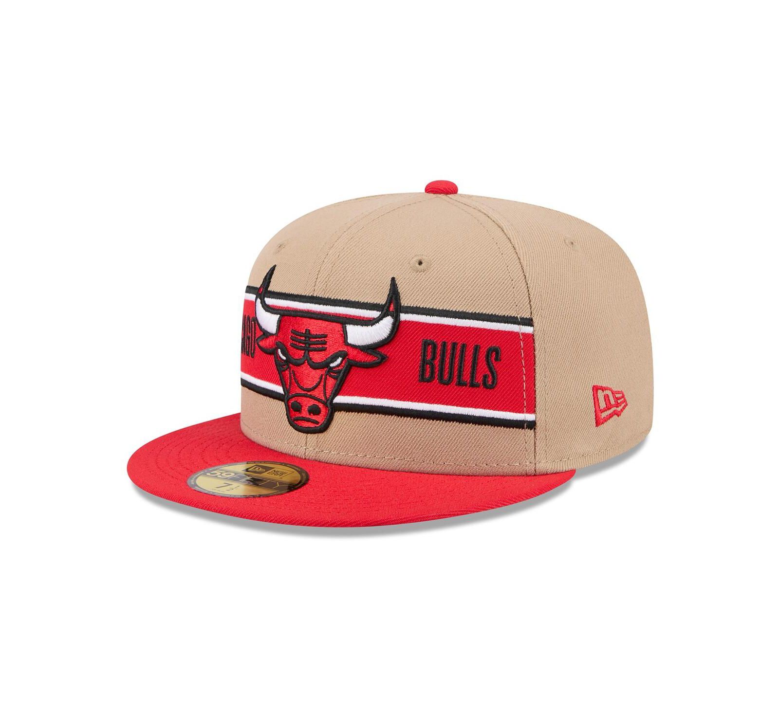 New Era Мужская кепка 59FIFTY Chicago Bulls 2024 NBA Draft в цвете Tan/Red