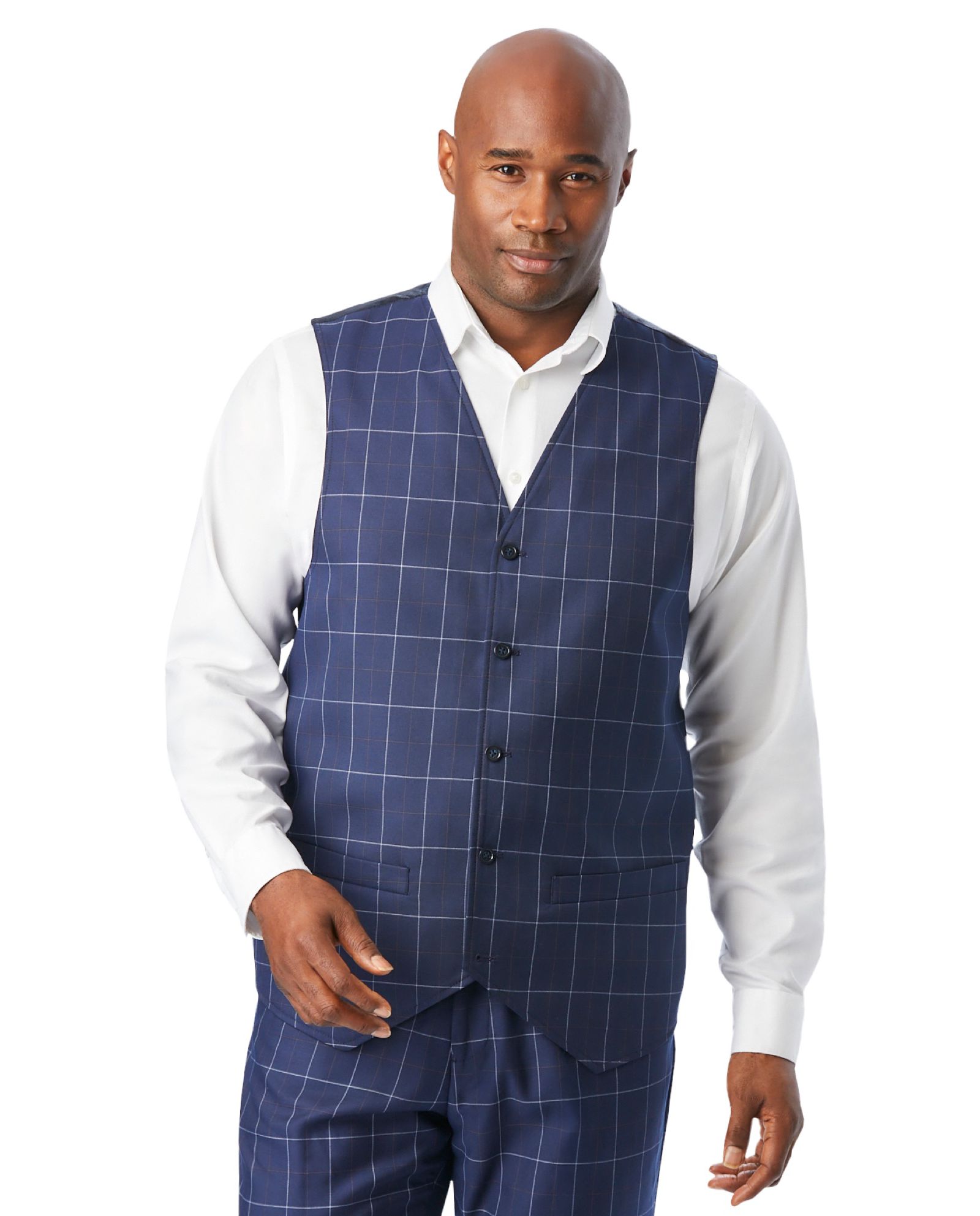 KingSize Men's KS Signature Collection Easy Movement 5-Button Suit Vest