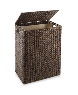 Корзина для белья Casafield Large Laundry Hamper с крышкой и съемным мешком из гиацинтовой воды