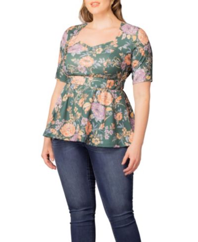 Женский топ Plus Size Kiyonna Posh Peplum Sweetheart Neckline