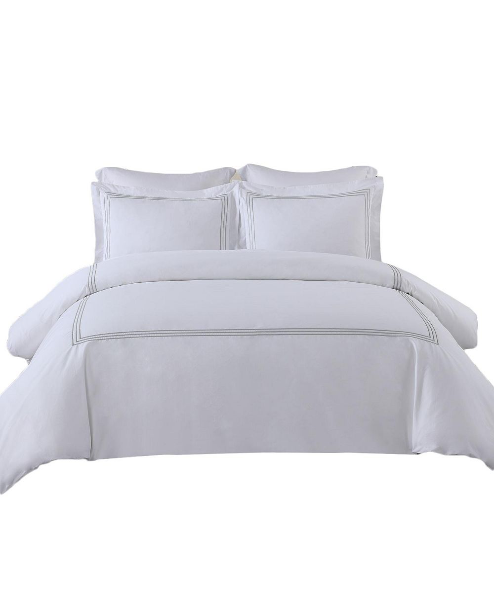 Egyptian Linens Adeline пододеяльник из 100% хлопка Percale с вышивкой, Full/Queen