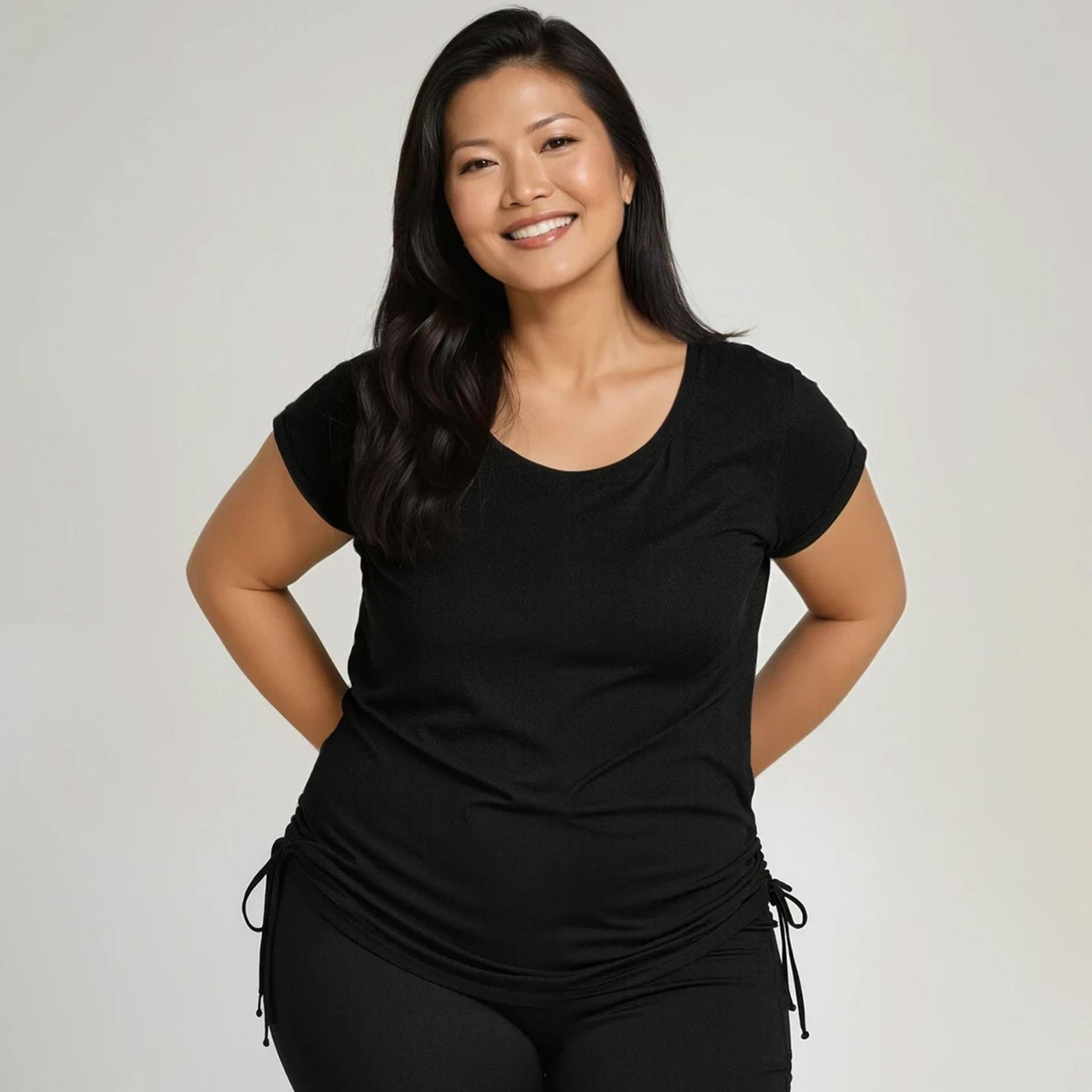 Calypsa Plus Size Daphne Loose Swim Top