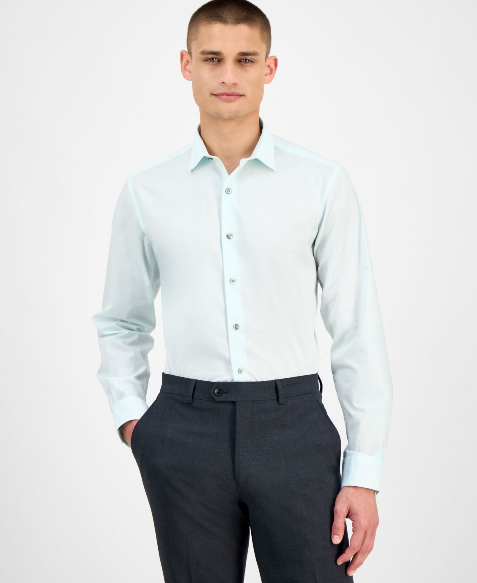 Alfani Men's Slim-Fit Solid Dress Shirt, Created for Macy's