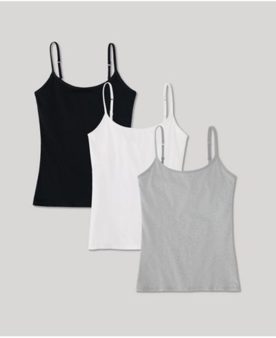 Pact Women's Organic Cotton Everyday Shelf Bra Camisole 3-Pack