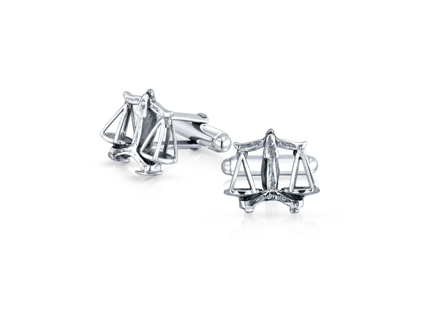 Запонки Bling Jewelry Scales Of Justice Libra Zodiac из стерлингового серебра .925 с петлевой застежкой
