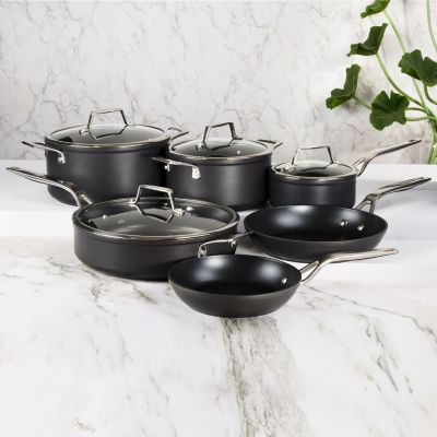 BergHOFF Essentials Набор кухонной посуды с антипригарным покрытием и стеклянными крышками, 10 предметов