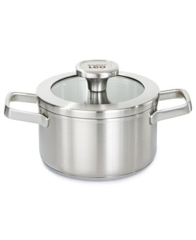Кастрюля BergHOFF Graphite из переработанной нержавеющей стали 18/10, 6.25", 1.7qt, со стеклянной крышкой