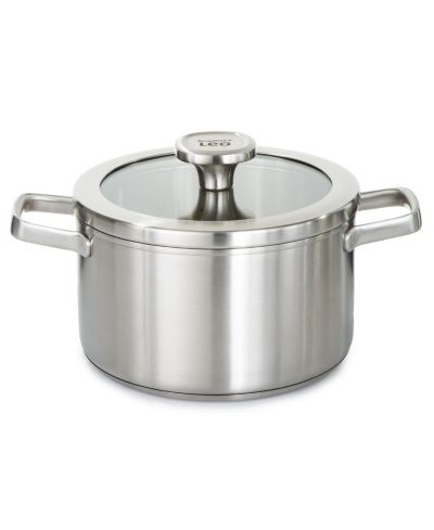 BergHOFF кастрюля из нержавеющей стали 18/10 с крышкой из стекла, 8"