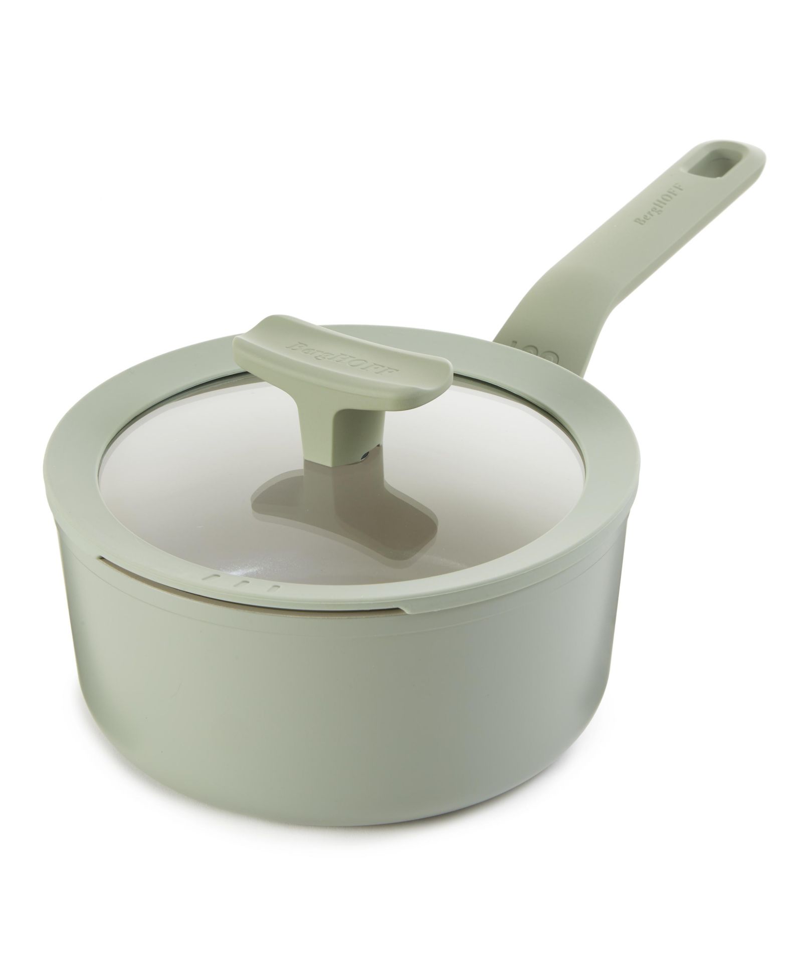 BergHOFF Балансирующая антипригарная керамическая кастрюля 7", 2.1qt., со стеклянной крышкой, Recycled Aluminum