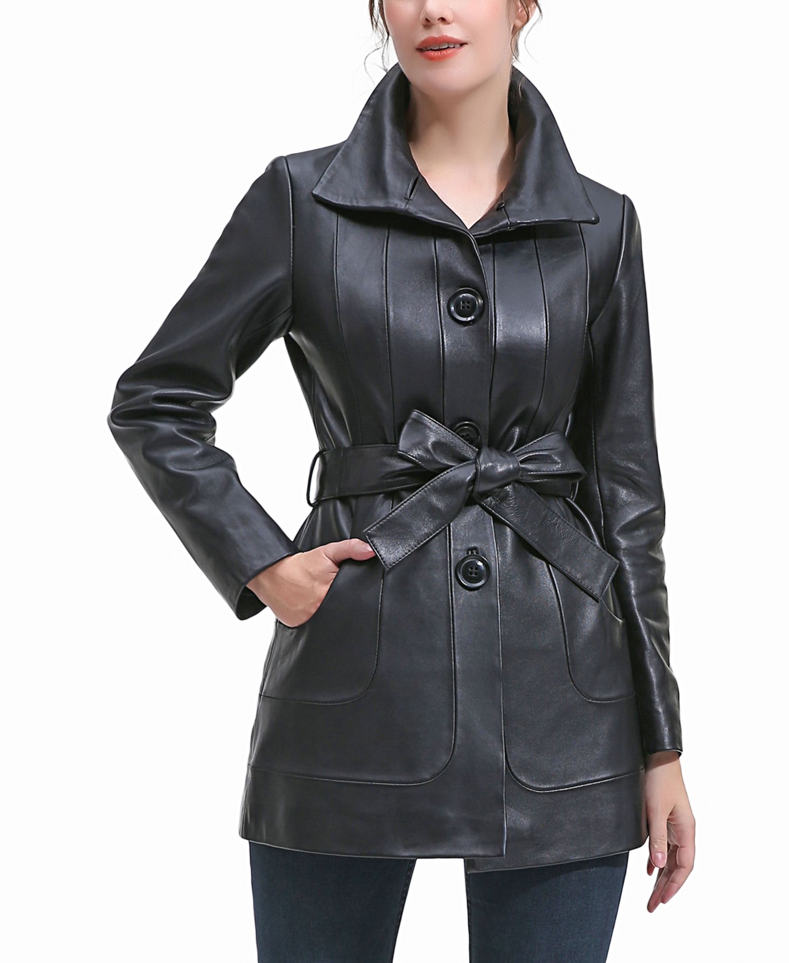 BGSD Women's Erika Leather Coat