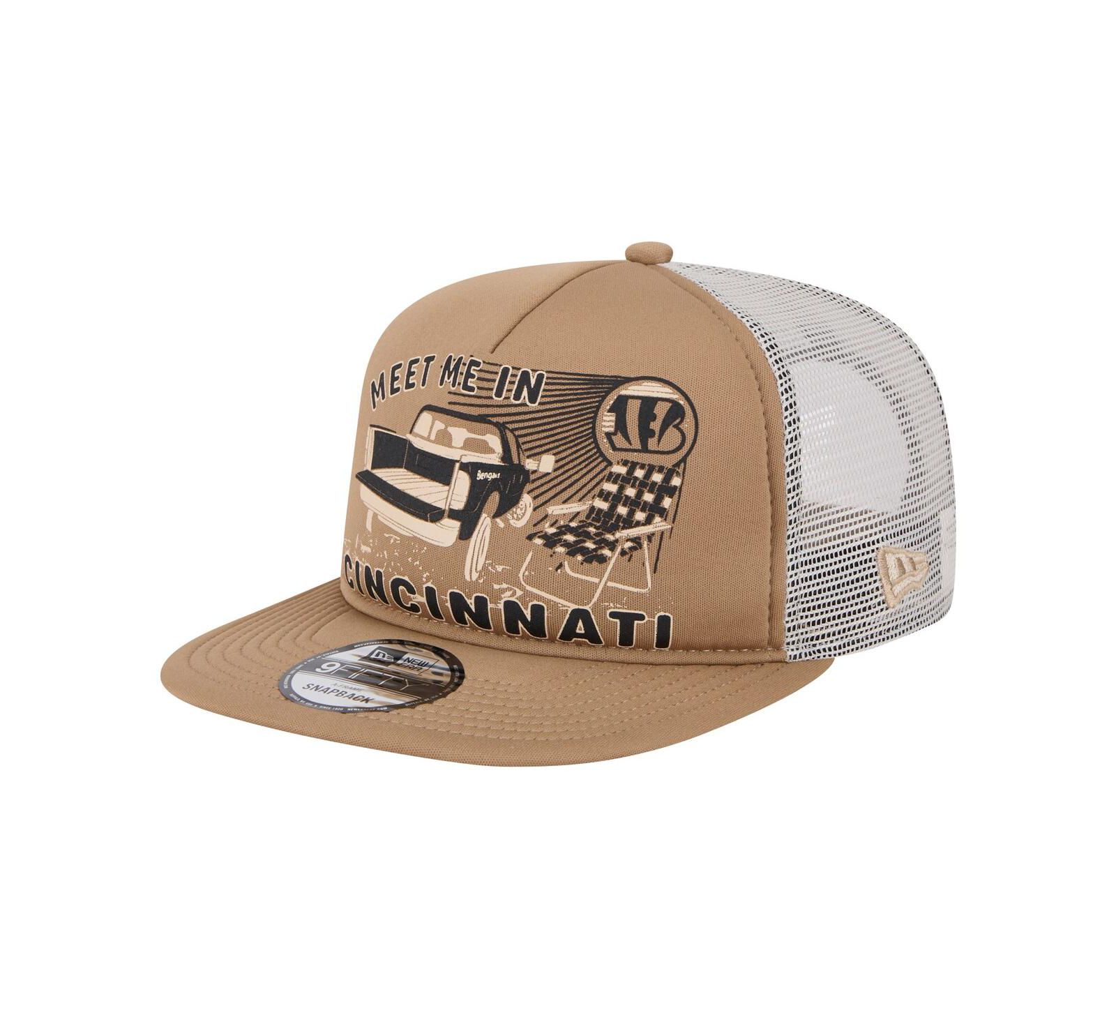 New Era Мужская бейсболка Snapback Meet Me 9FIFTY, цвет Tan, Cincinnati Bengals