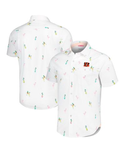 Мужская рубашка Tommy Bahama White Cincinnati Bengals Nova Wave Flocktail Button-Up