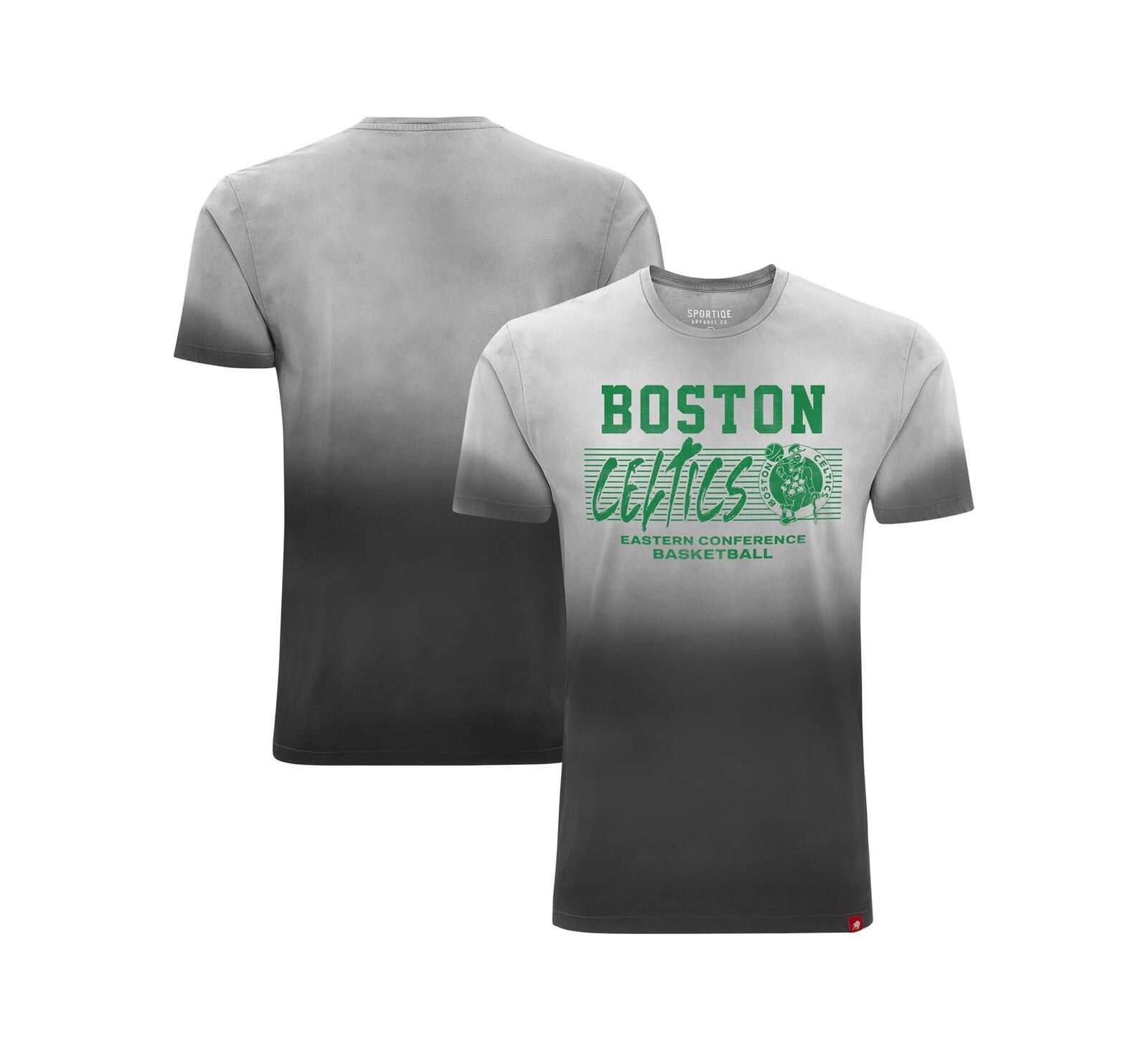 Мужская и женская футболка Sportiqe Black Boston Celtics Bingham Sun-Fade
