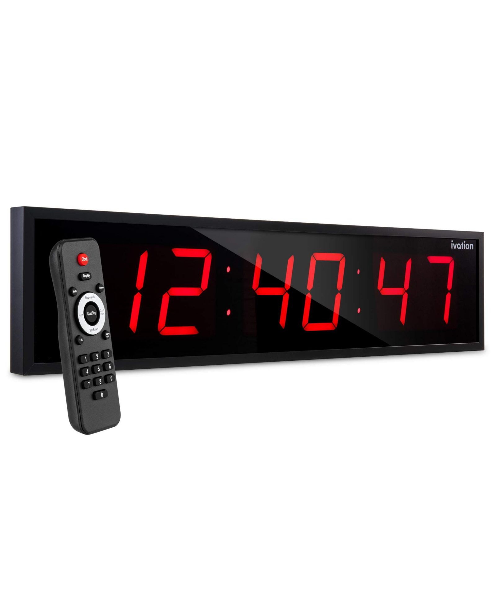 Ivation Large Digital Clock, 24" LED Wall Clock with Alarm, Timer & More