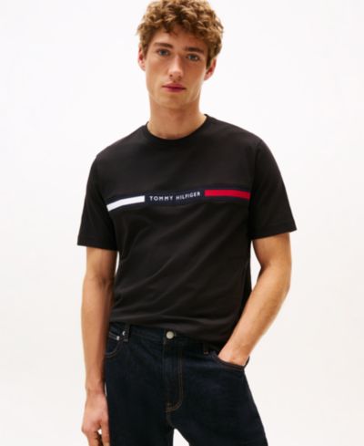 Tommy Hilfiger Мужская футболка с коротким рукавом и логотипом на груди