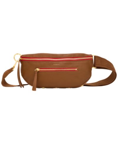 Mahogany Pebble Brushed Gold Red Zip