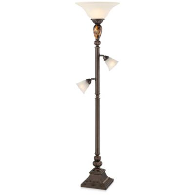 Kathy Ireland Mulholland Rustic Vintage like Tree Torchiere Floor Lamp Standing 72" Tall Bronze Tortoise Shell Font Frosted Glass Shade for Living Room Reading House Bedroom Home Office