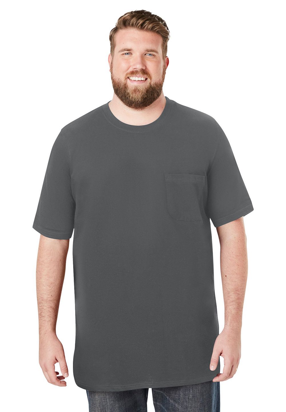 Boulder Creek Big & Tall Heavyweight Longer-Length Pocket Crewneck T-Shirt